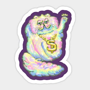 Fluffy Rainbow Persian Cat Sticker